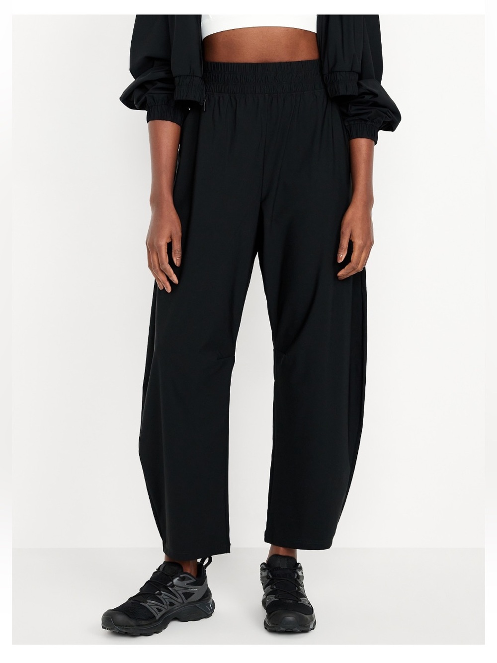 Old Navy SleekTech Black High-Waisted Barrel Ankle Pants NWOT